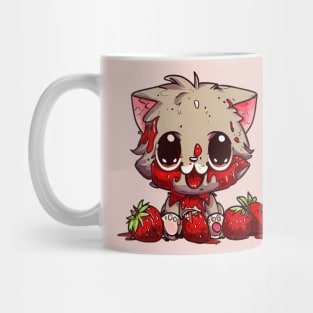 Zombie Kitty with Srawberries Mug